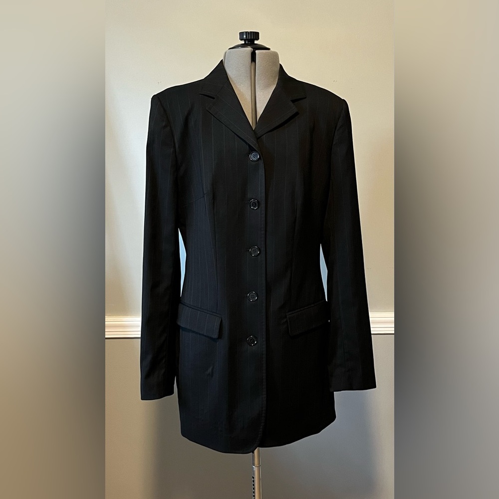 Dolce & Gabbana Vintage 5 button Jacket Black w/French blue pinstripe Size 46